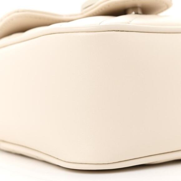 Gucci GG Marmont Matelassé Chain Shoulder Belt Bag 95 Mystic White Leather NEW - Picture 5 of 16